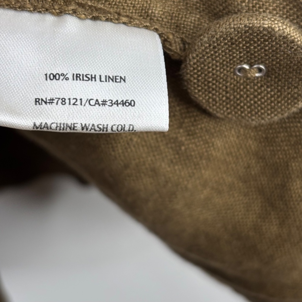 Eileen Fisher Woman 3X 100% Irish Linen Shawl Collar Blazer Jacket Olive Green - Picture 6 of 10